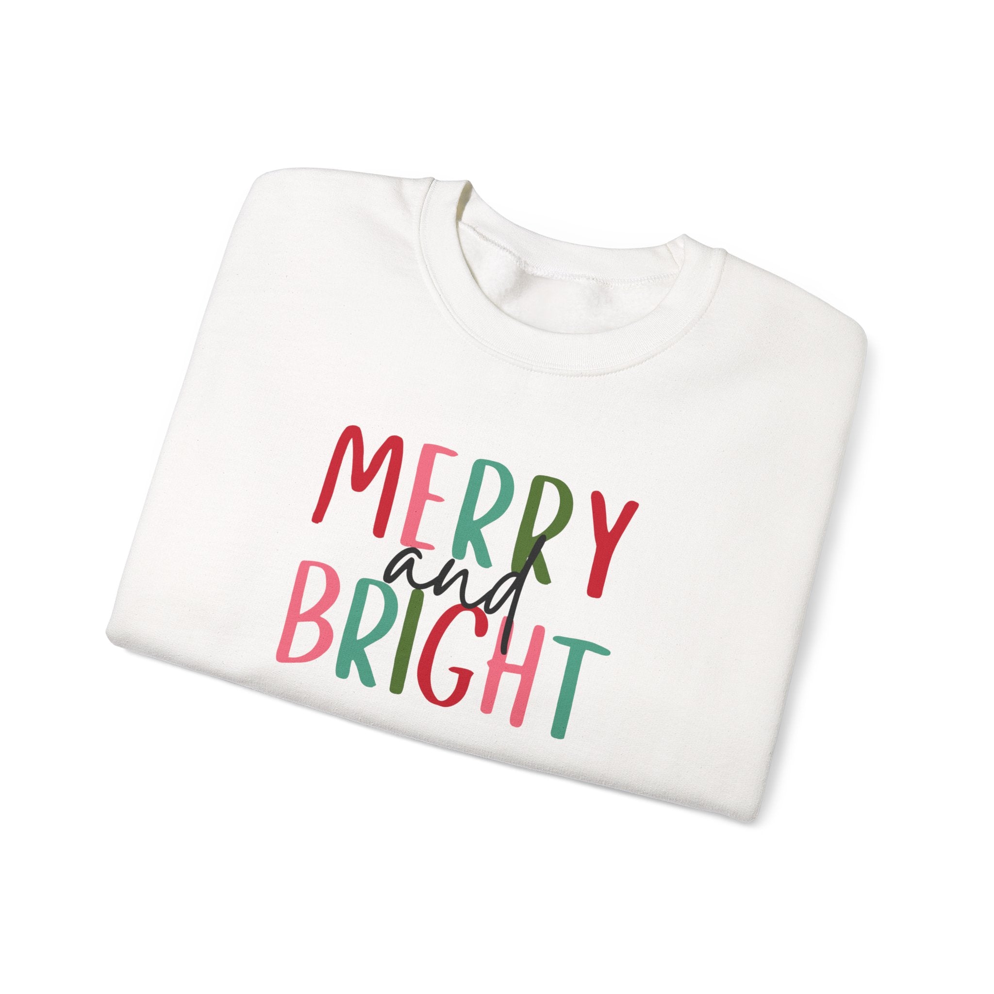 Merry and Bright Crewneck Sweatshirt - Holiday Christmas Sweater