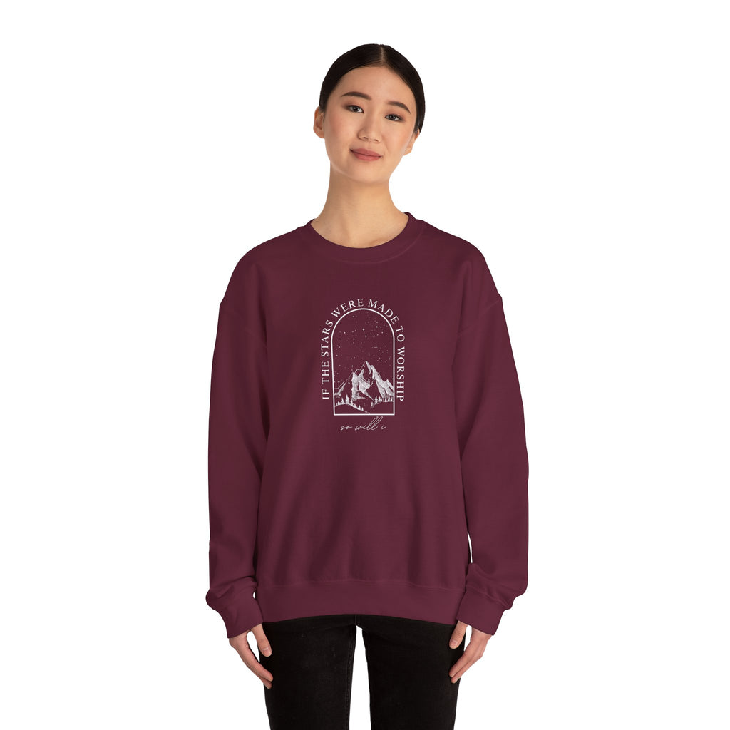 Mountain Arch Crewneck Sweatshirt — 'Take Only Memories' Minimal Outdoor Pullover
