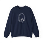 Mountain Arch Crewneck Sweatshirt — 'Take Only Memories' Minimal Outdoor Pullover