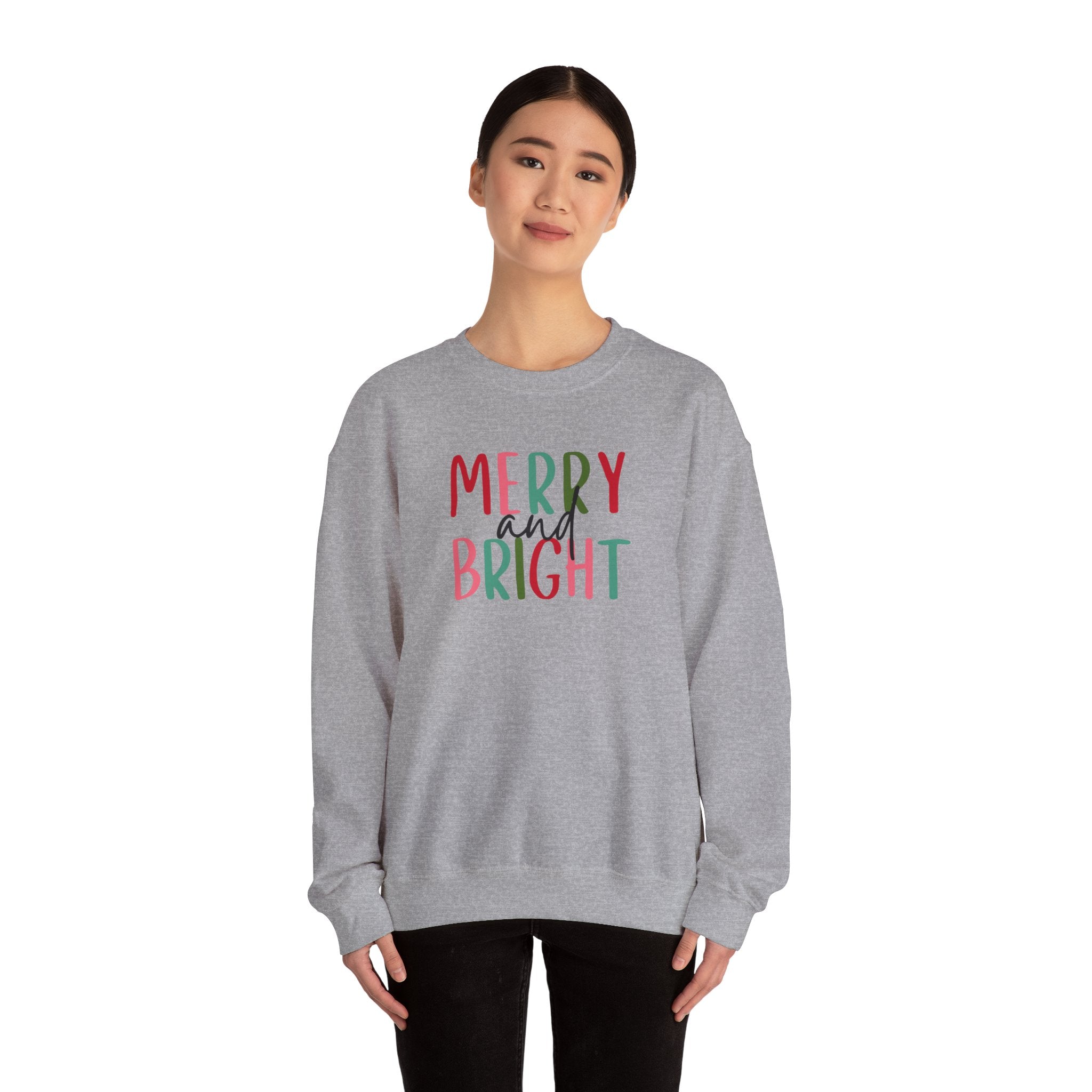 Merry and Bright Crewneck Sweatshirt - Holiday Christmas Sweater