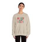 Merry and Bright Crewneck Sweatshirt - Holiday Christmas Sweater