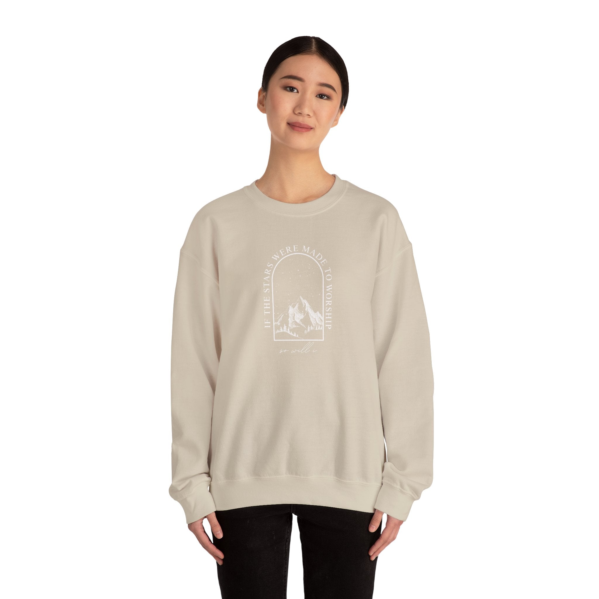Mountain Arch Crewneck Sweatshirt — 'Take Only Memories' Minimal Outdoor Pullover