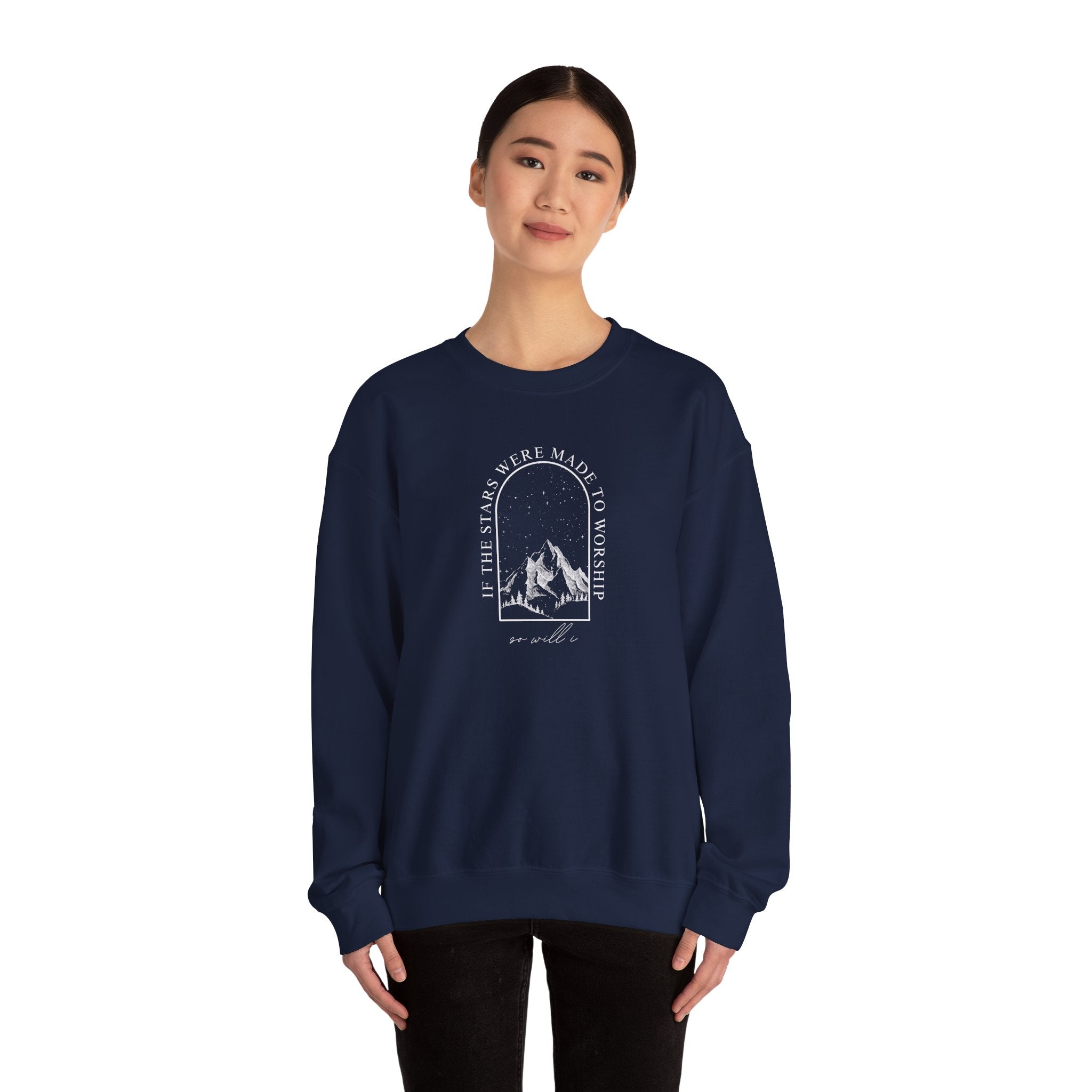Mountain Arch Crewneck Sweatshirt — 'Take Only Memories' Minimal Outdoor Pullover