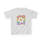 Kids Tee — "Cup Is Good" Smiling Daisy Retro Rainbow Graphic