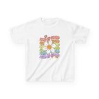 Kids Tee — "Cup Is Good" Smiling Daisy Retro Rainbow Graphic