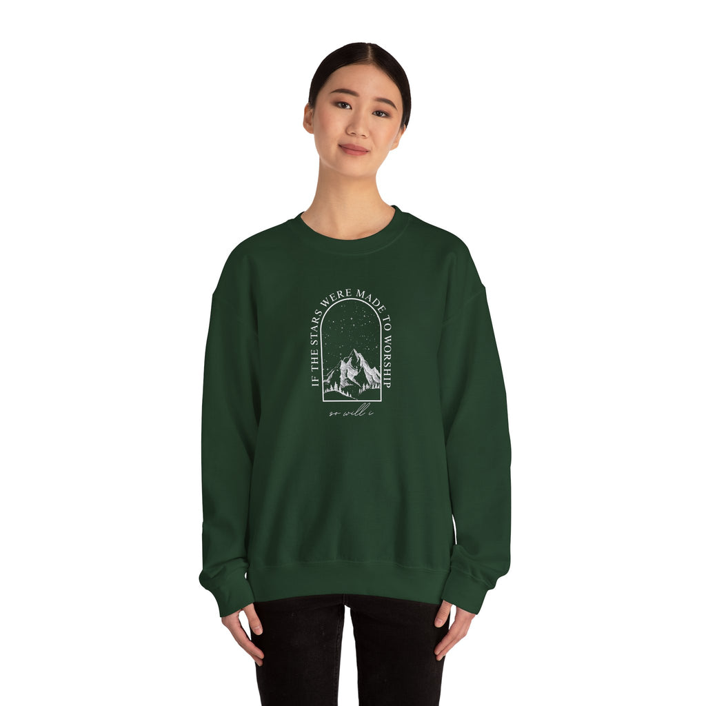 Mountain Arch Crewneck Sweatshirt — 'Take Only Memories' Minimal Outdoor Pullover