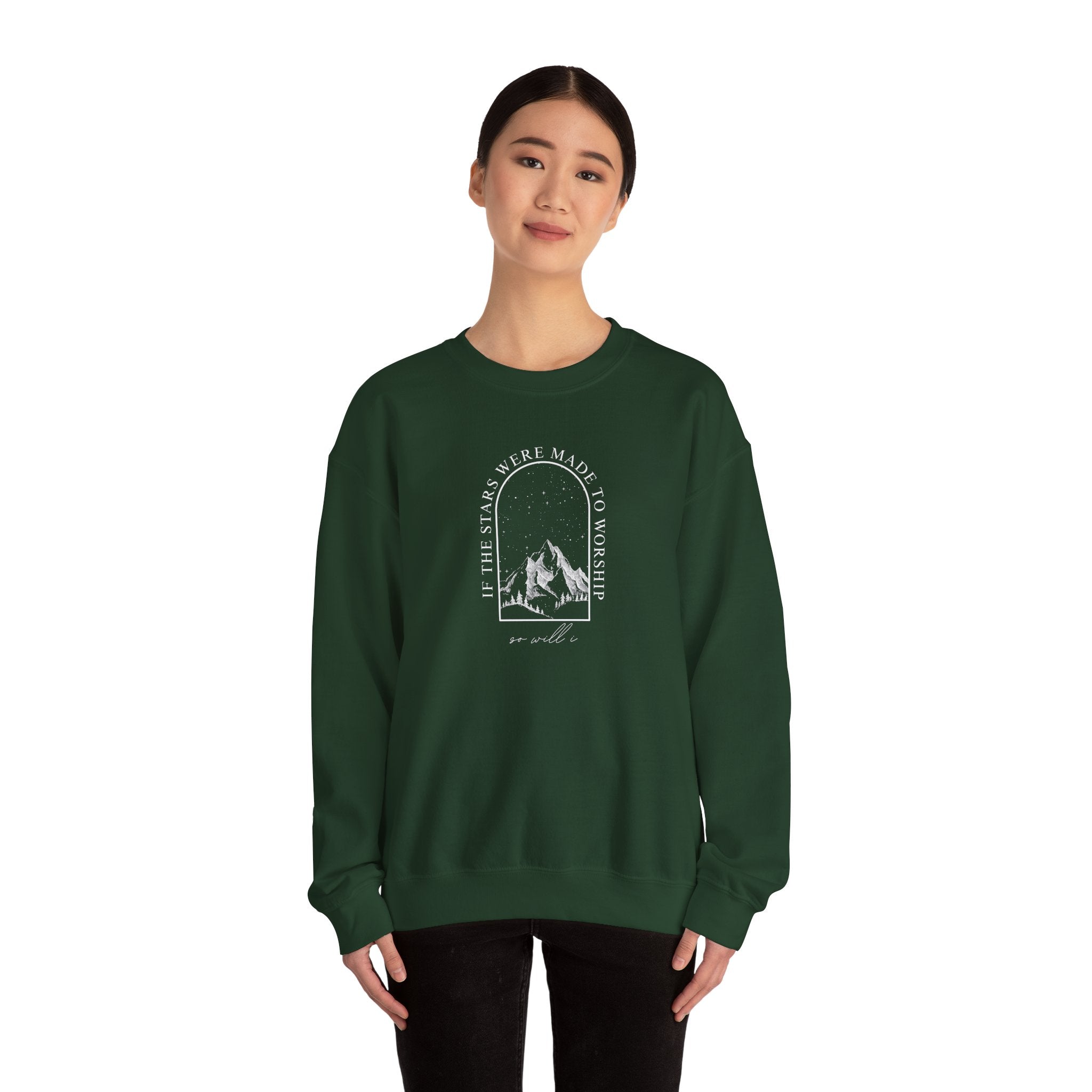 Mountain Arch Crewneck Sweatshirt — 'Take Only Memories' Minimal Outdoor Pullover