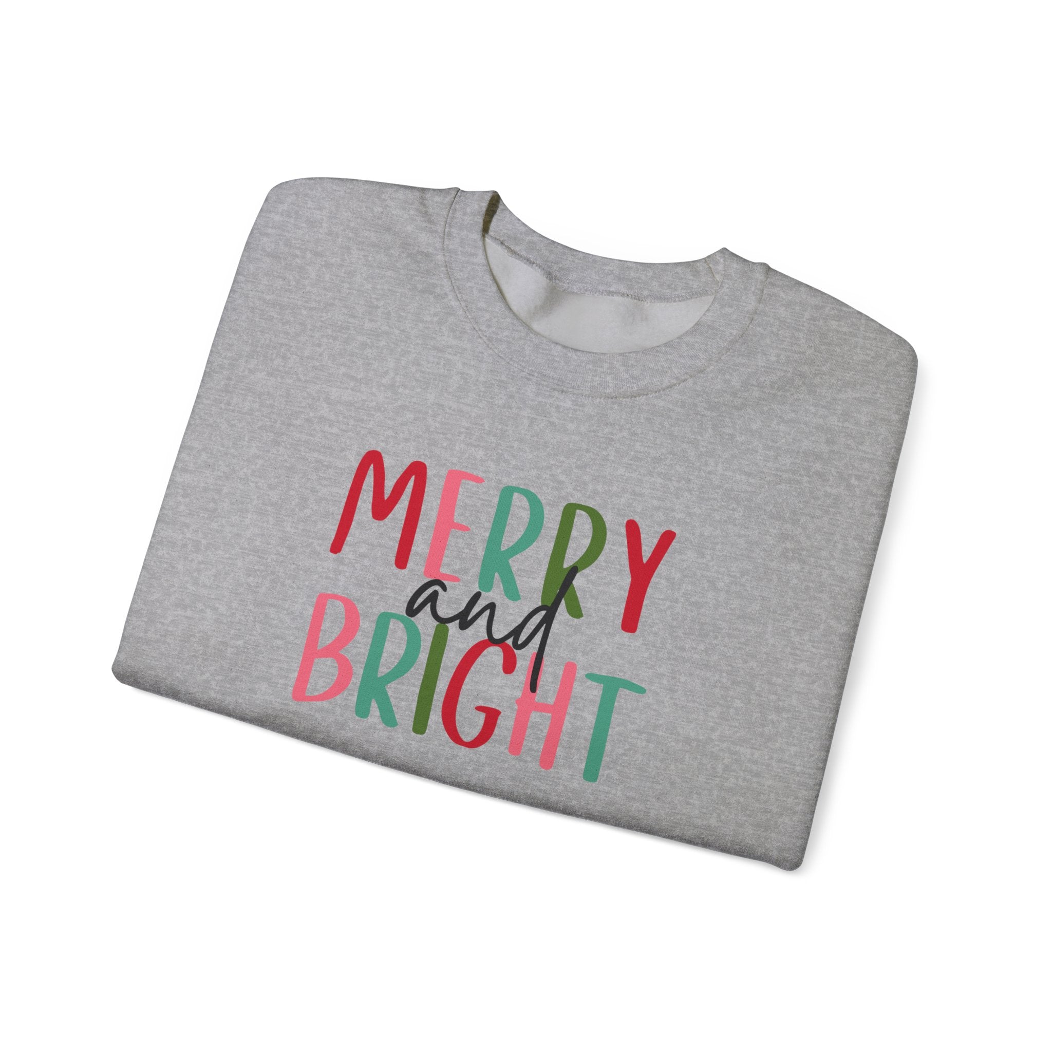 Merry and Bright Crewneck Sweatshirt - Holiday Christmas Sweater