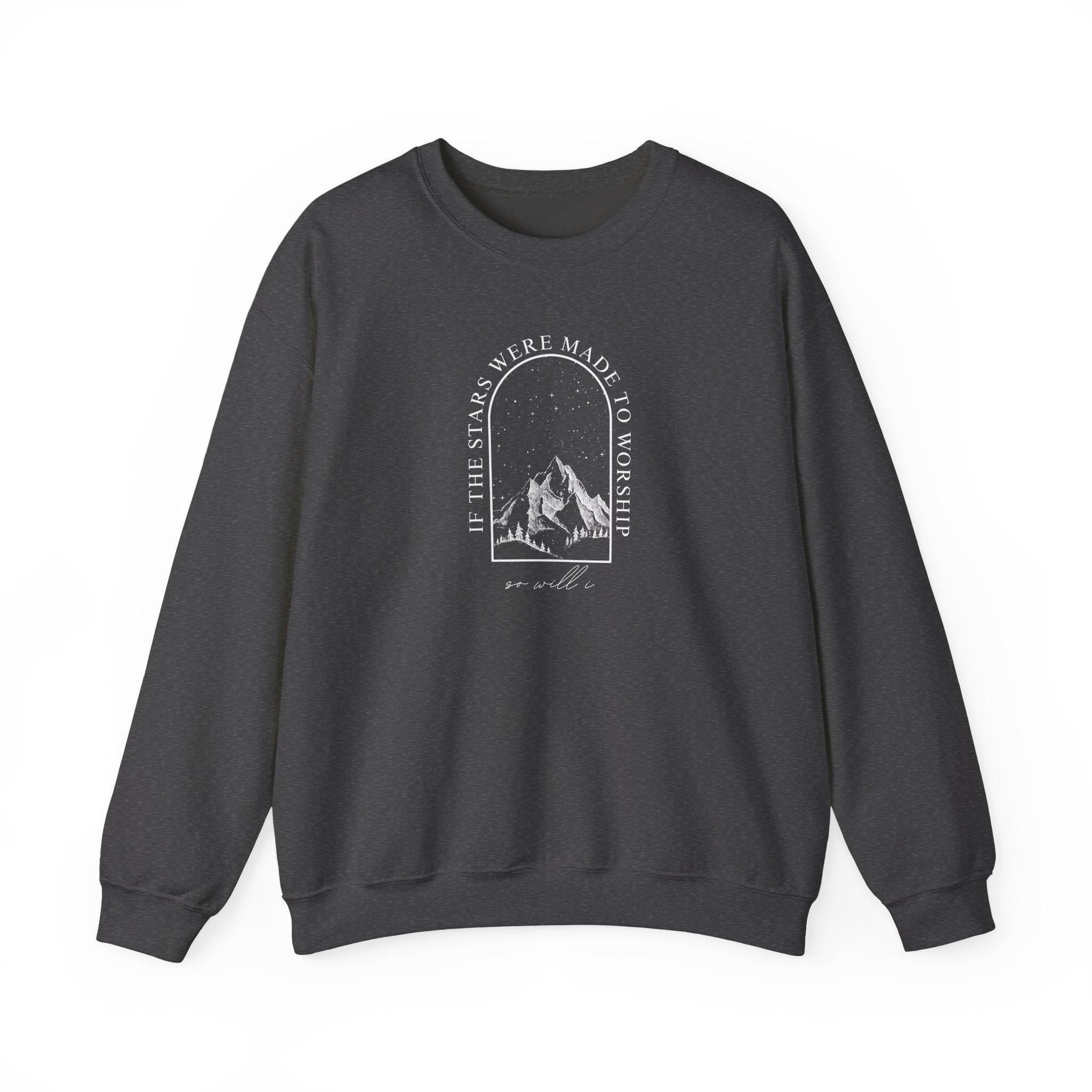 Mountain Arch Crewneck Sweatshirt — 'Take Only Memories' Minimal Outdoor Pullover
