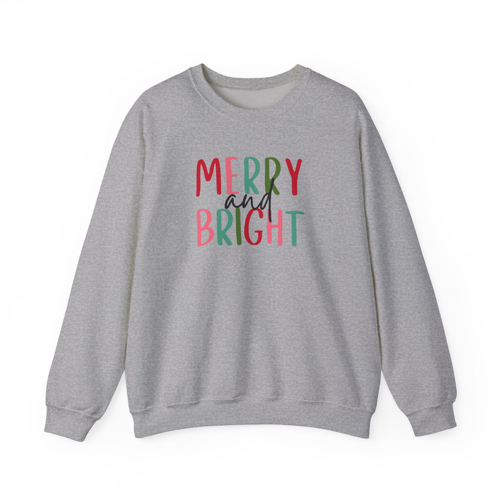 Merry and Bright Crewneck Sweatshirt - Holiday Christmas Sweater