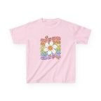 Kids Tee — "Cup Is Good" Smiling Daisy Retro Rainbow Graphic
