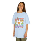 Kids Tee — "Cup Is Good" Smiling Daisy Retro Rainbow Graphic