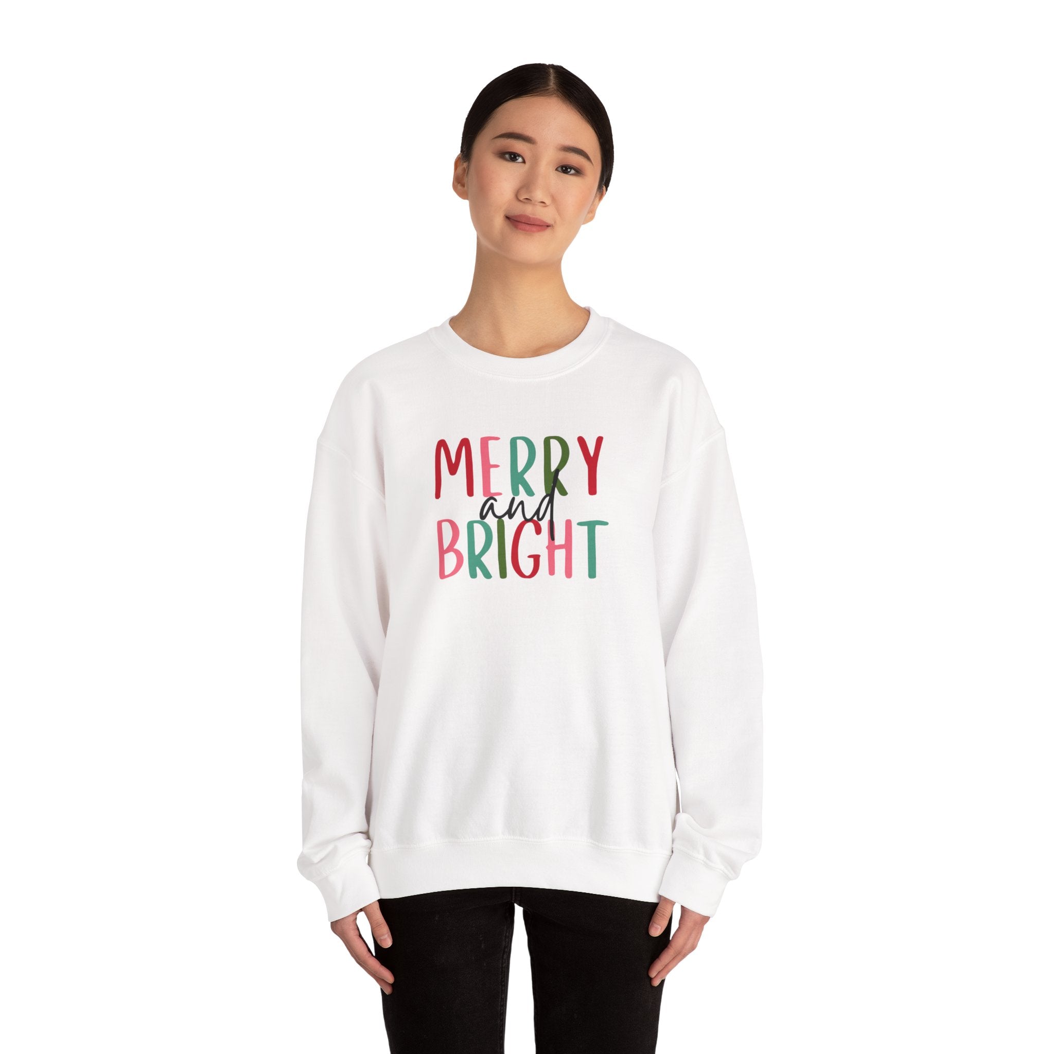 Merry and Bright Crewneck Sweatshirt - Holiday Christmas Sweater