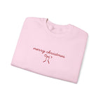 Crewneck Sweatshirt — "merry christmas" Minimal Ribbon Holiday Design