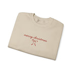 Crewneck Sweatshirt — "merry christmas" Minimal Ribbon Holiday Design