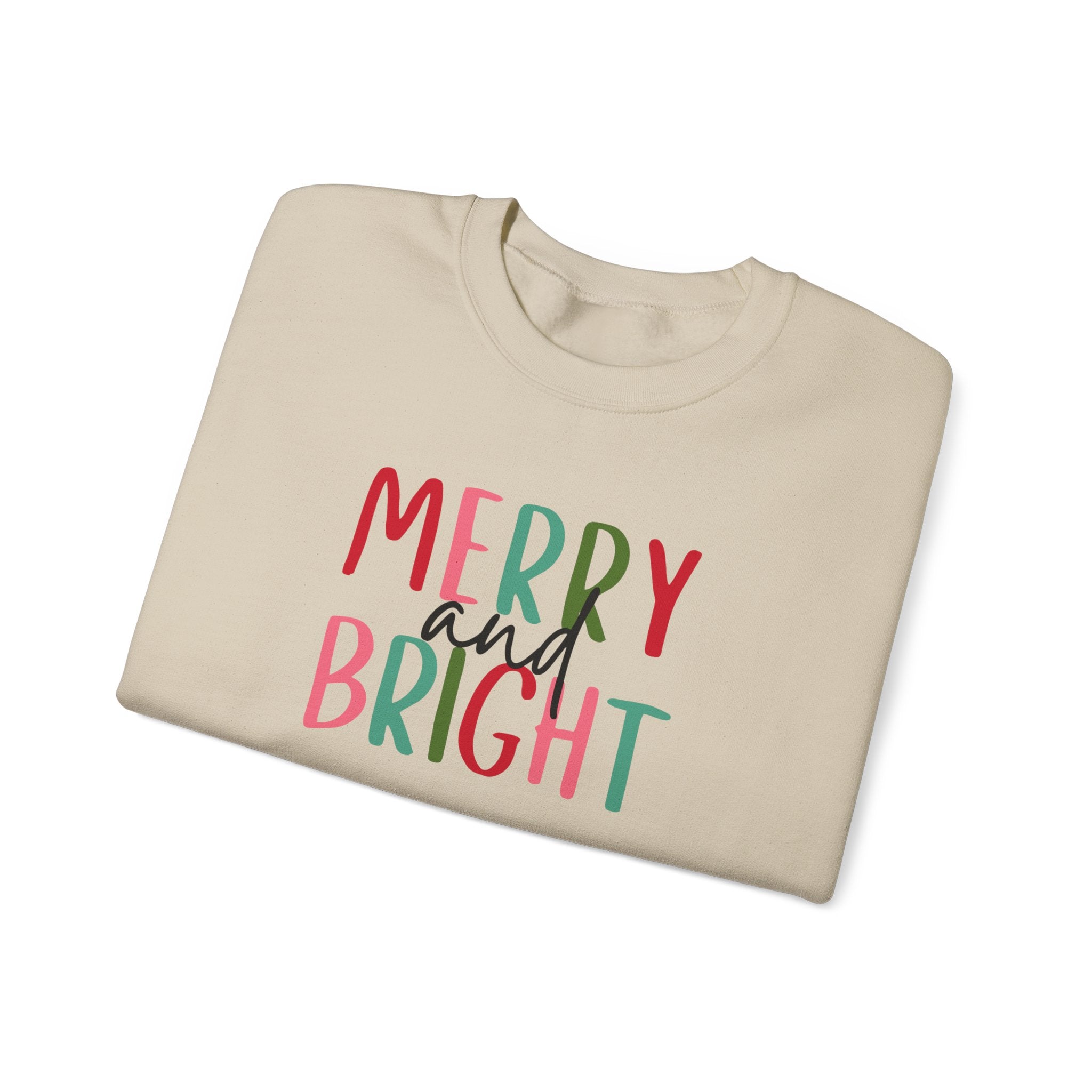 Merry and Bright Crewneck Sweatshirt - Holiday Christmas Sweater