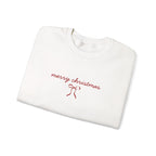 Crewneck Sweatshirt — "merry christmas" Minimal Ribbon Holiday Design