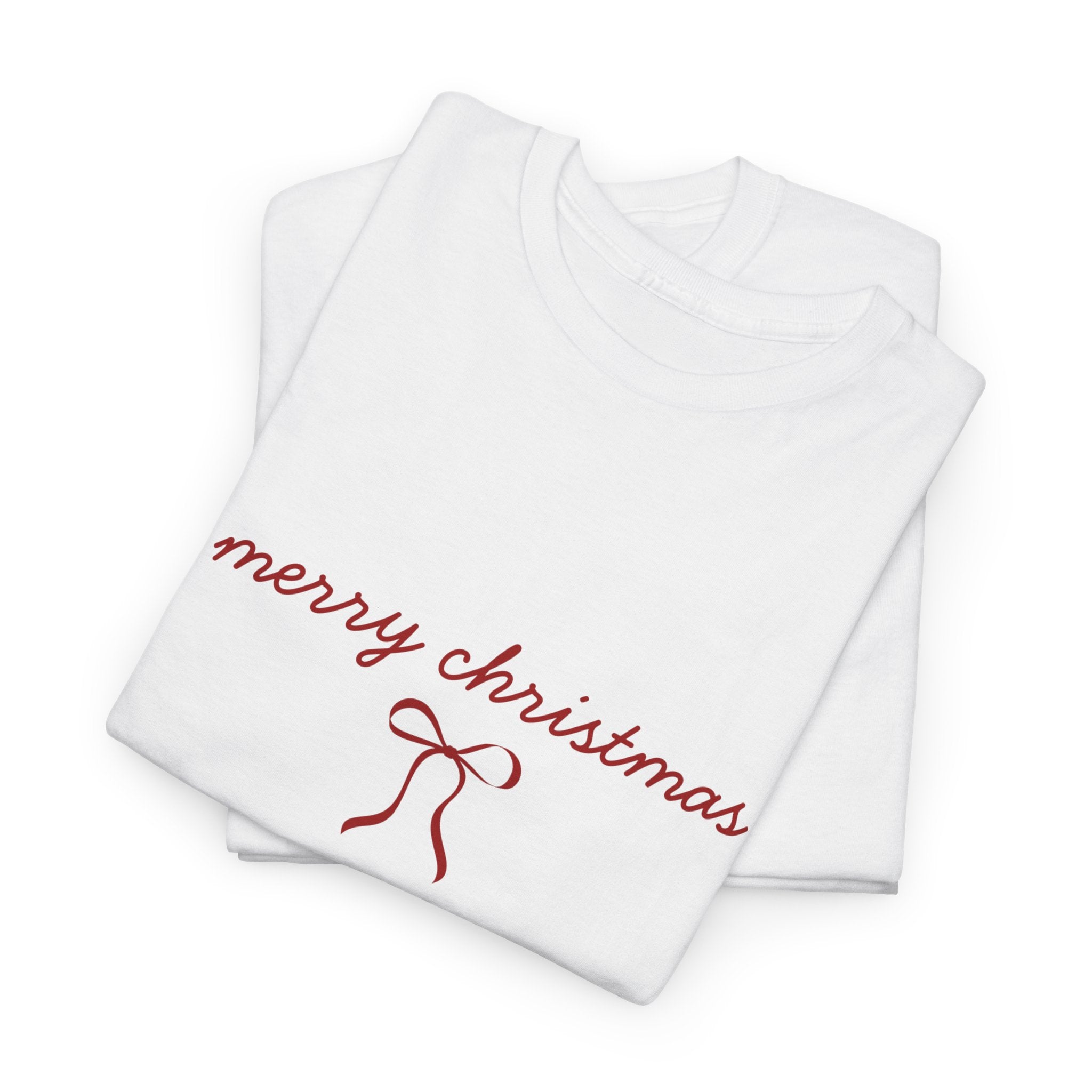 "merry christmas" Minimal Ribbon Holiday Design T-Shirt