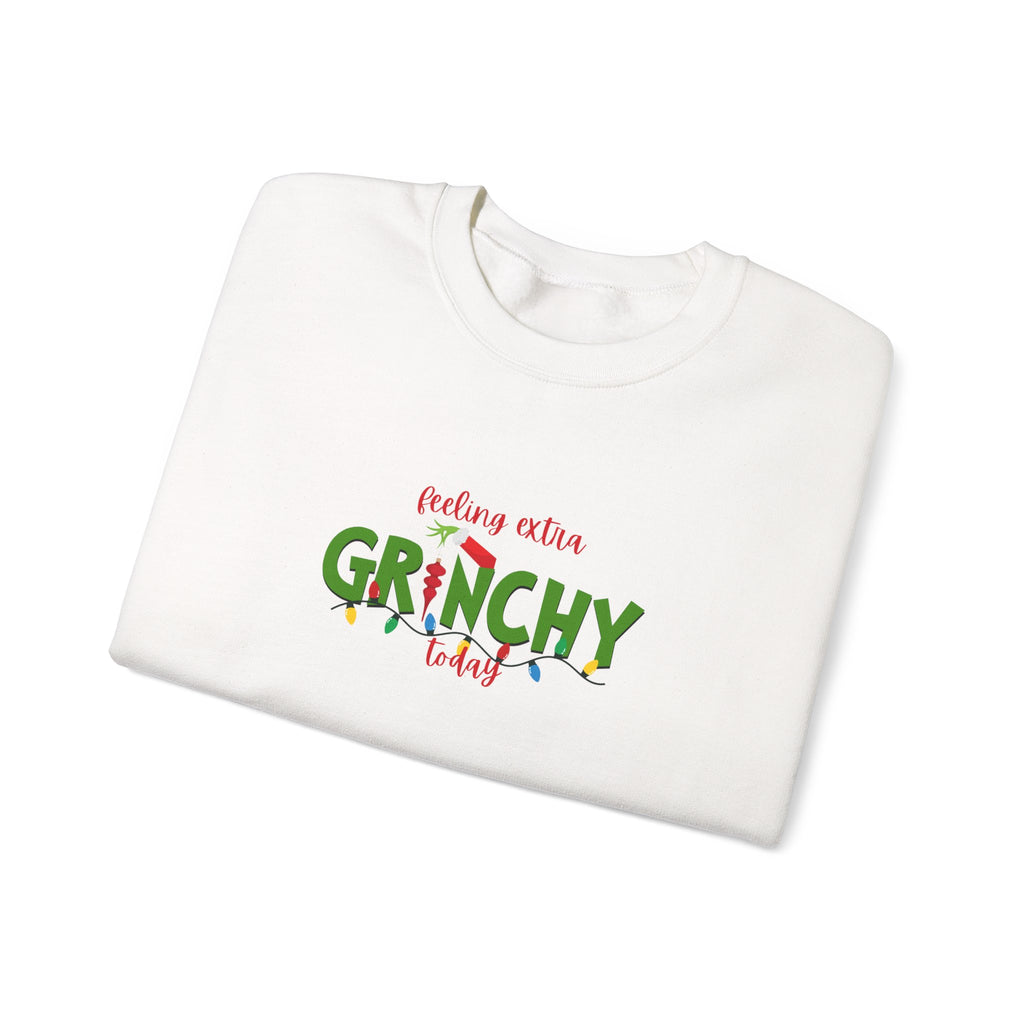 Grinchy Holiday Crewneck Sweatshirt — "Feeling Extra Grinchy Today" Christmas Pullover
