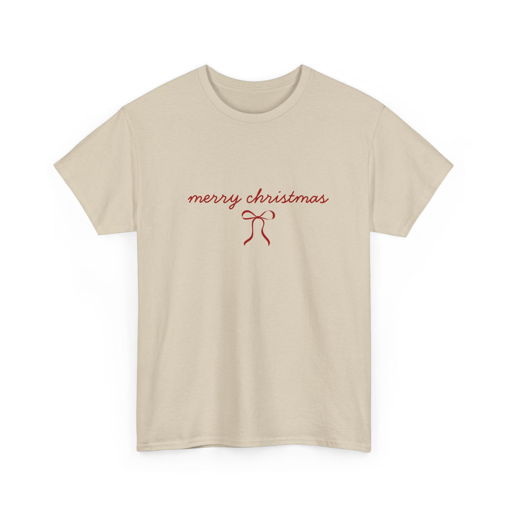"merry christmas" Minimal Ribbon Holiday Design T-Shirt