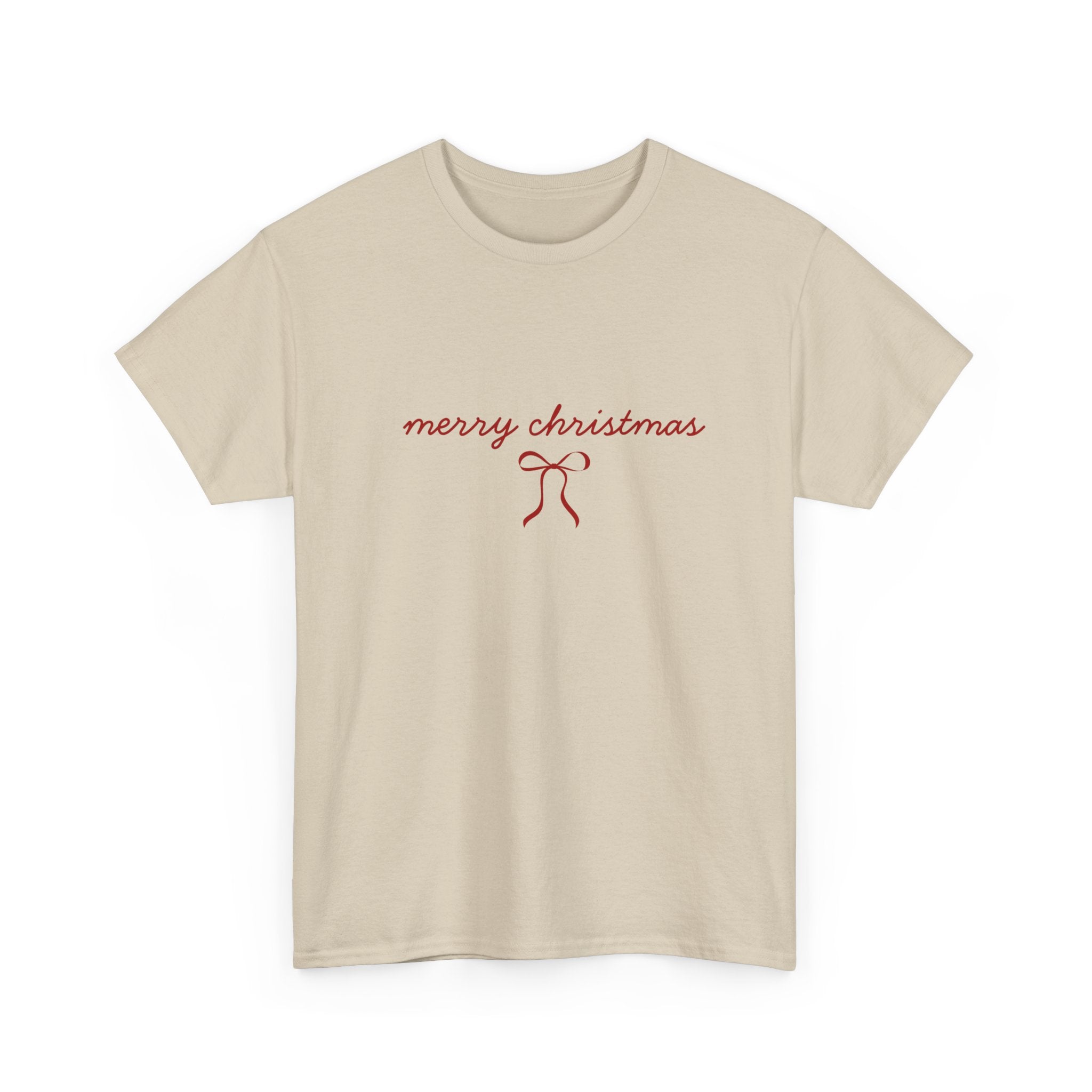 "merry christmas" Minimal Ribbon Holiday Design T-Shirt