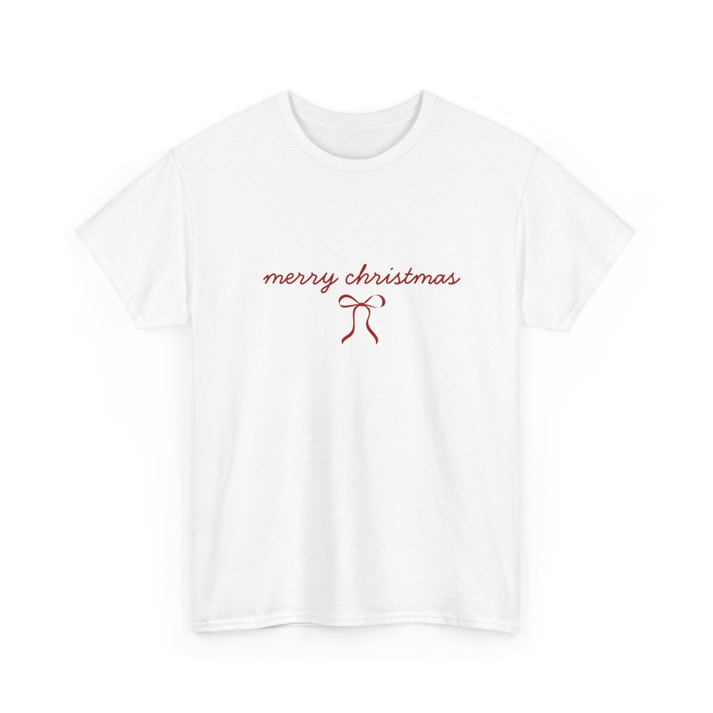 "merry christmas" Minimal Ribbon Holiday Design T-Shirt