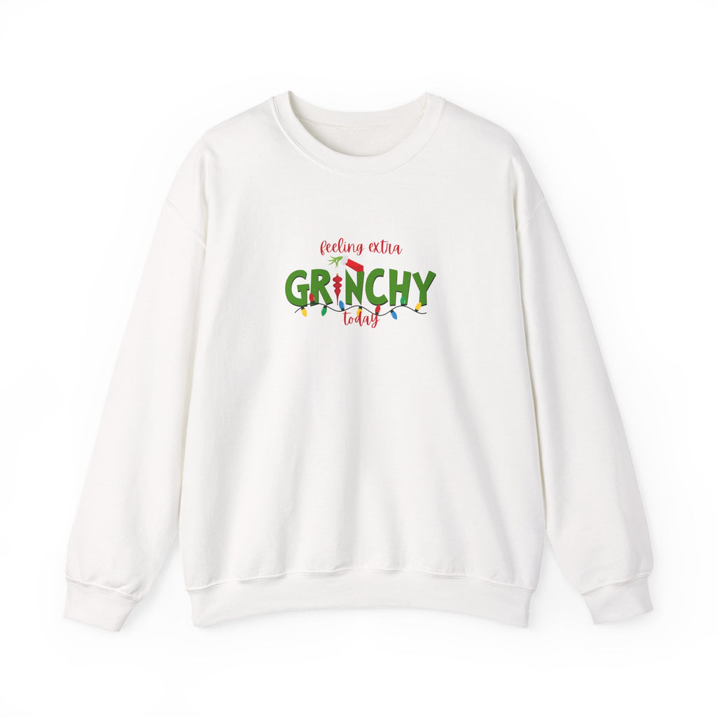 Grinchy Holiday Crewneck Sweatshirt — "Feeling Extra Grinchy Today" Christmas Pullover