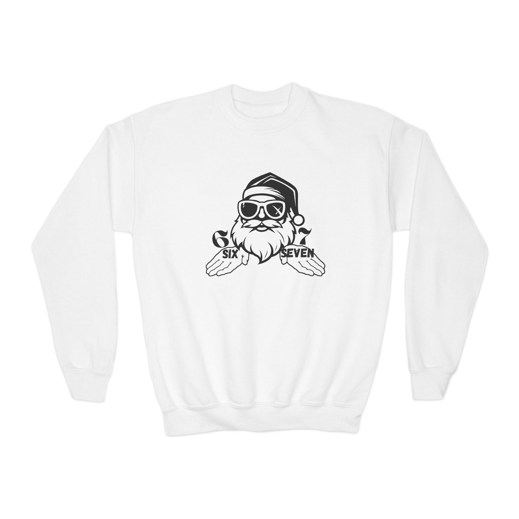 Toddler/Youth Crewneck — Cool Santa with Sunglasses "Six Seven" Graphic Crewneck