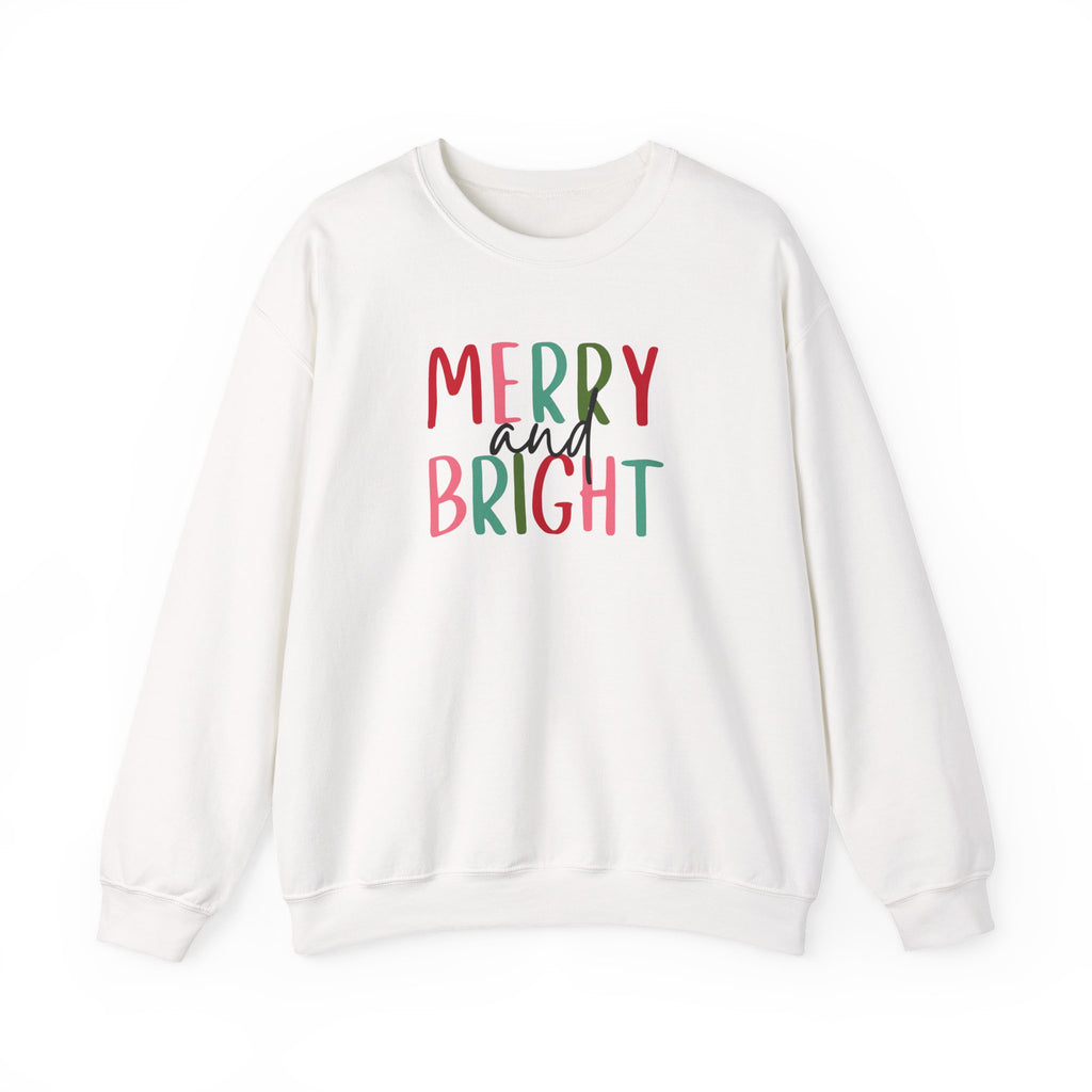 Merry and Bright Crewneck Sweatshirt - Holiday Christmas Sweater