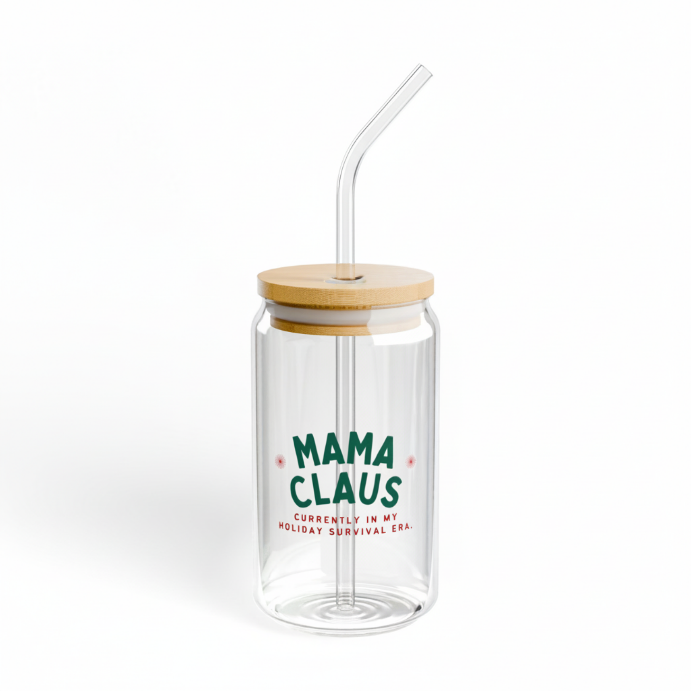 Mama Claus – Holiday Survival Era Glass Tumbler