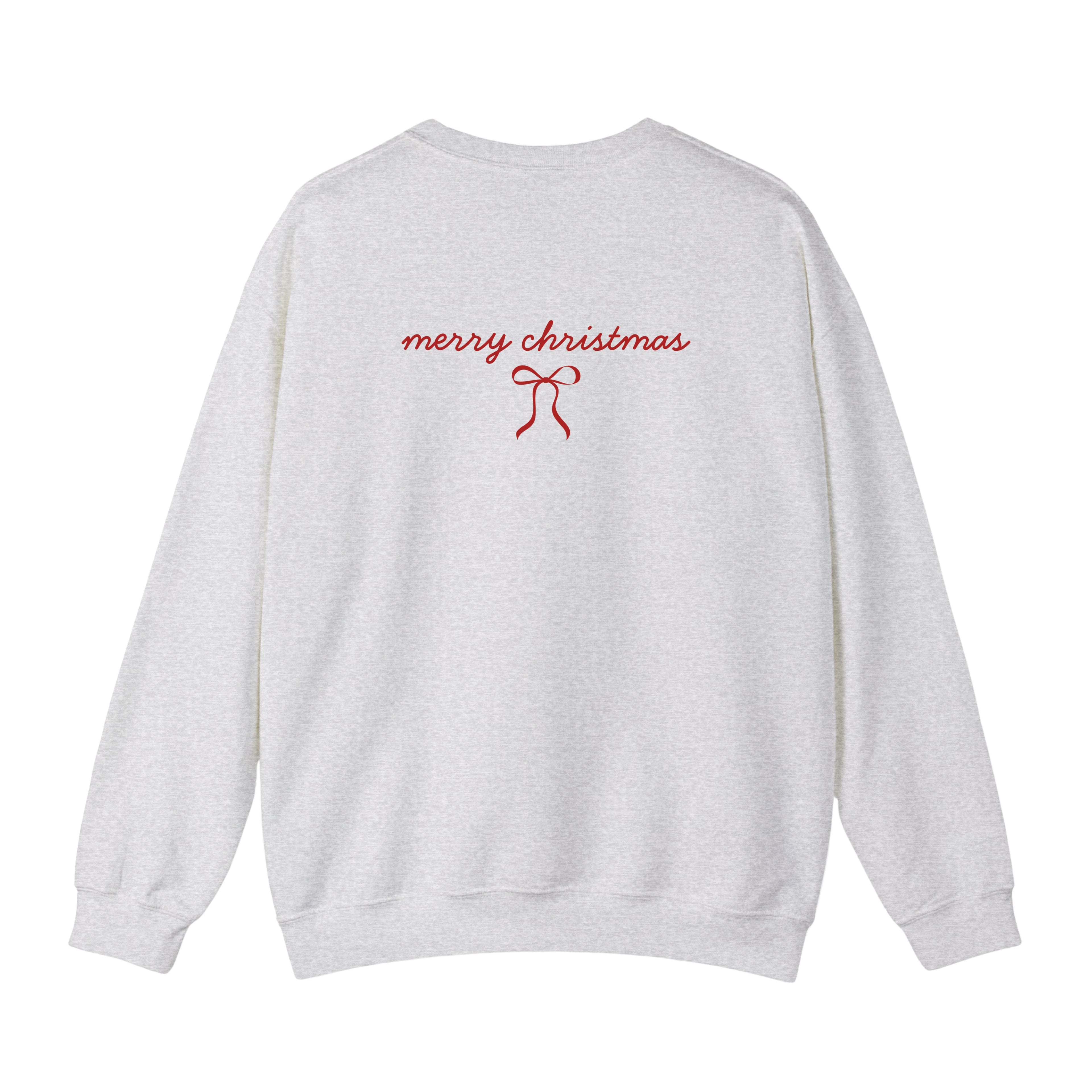 Crewneck Sweatshirt — "merry christmas" Minimal Ribbon Holiday Design