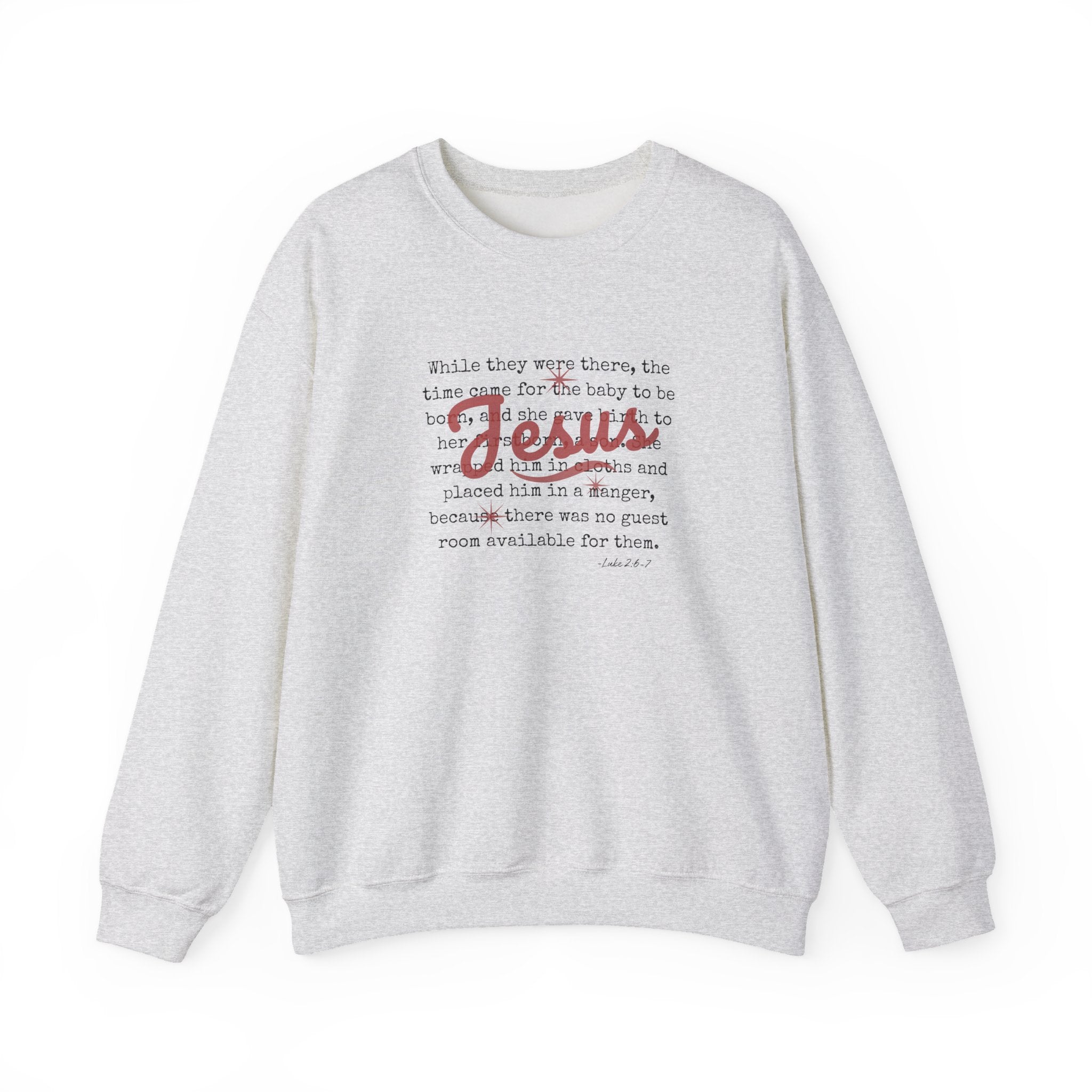 Jesus Bible Quote – Minimal Christmas Crewneck Sweatshirt