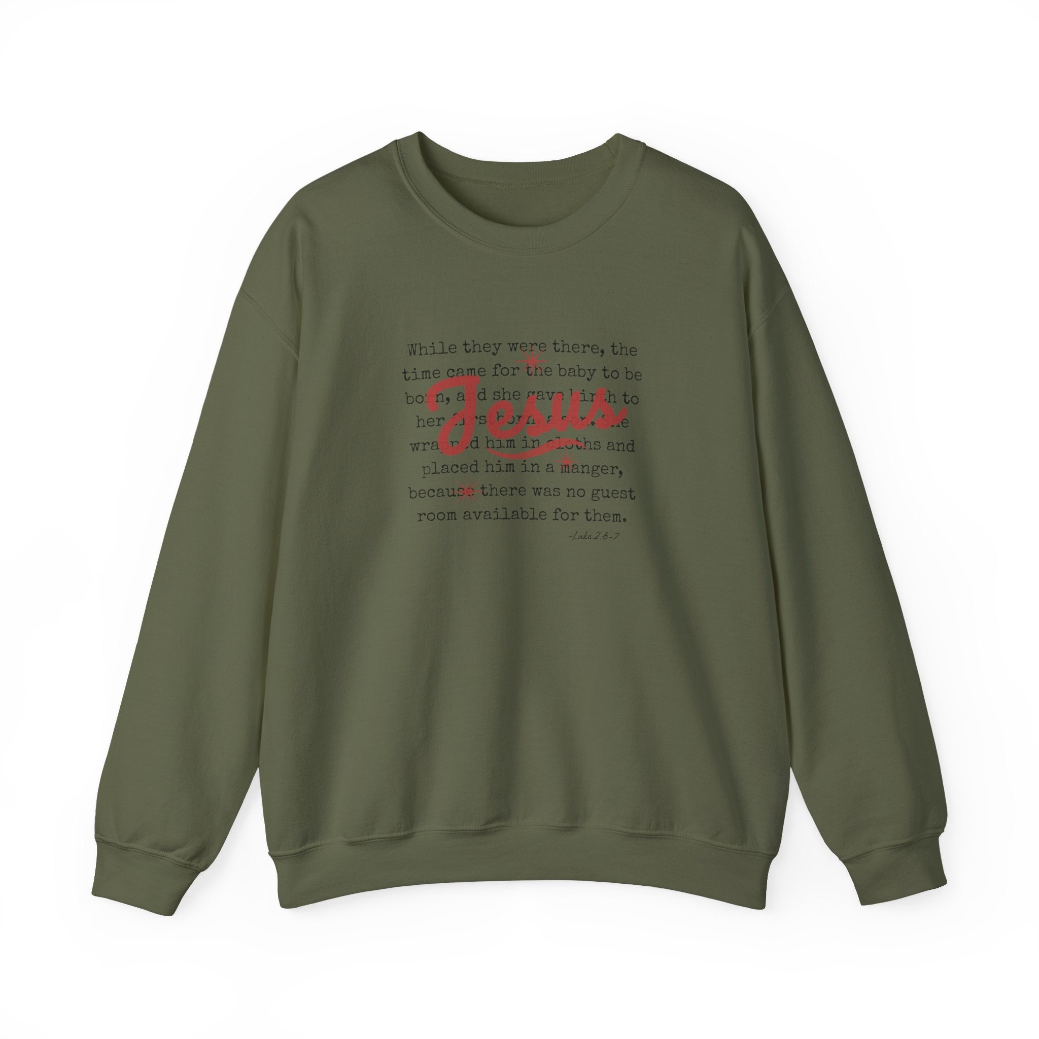 Jesus Bible Quote – Minimal Christmas Crewneck Sweatshirt