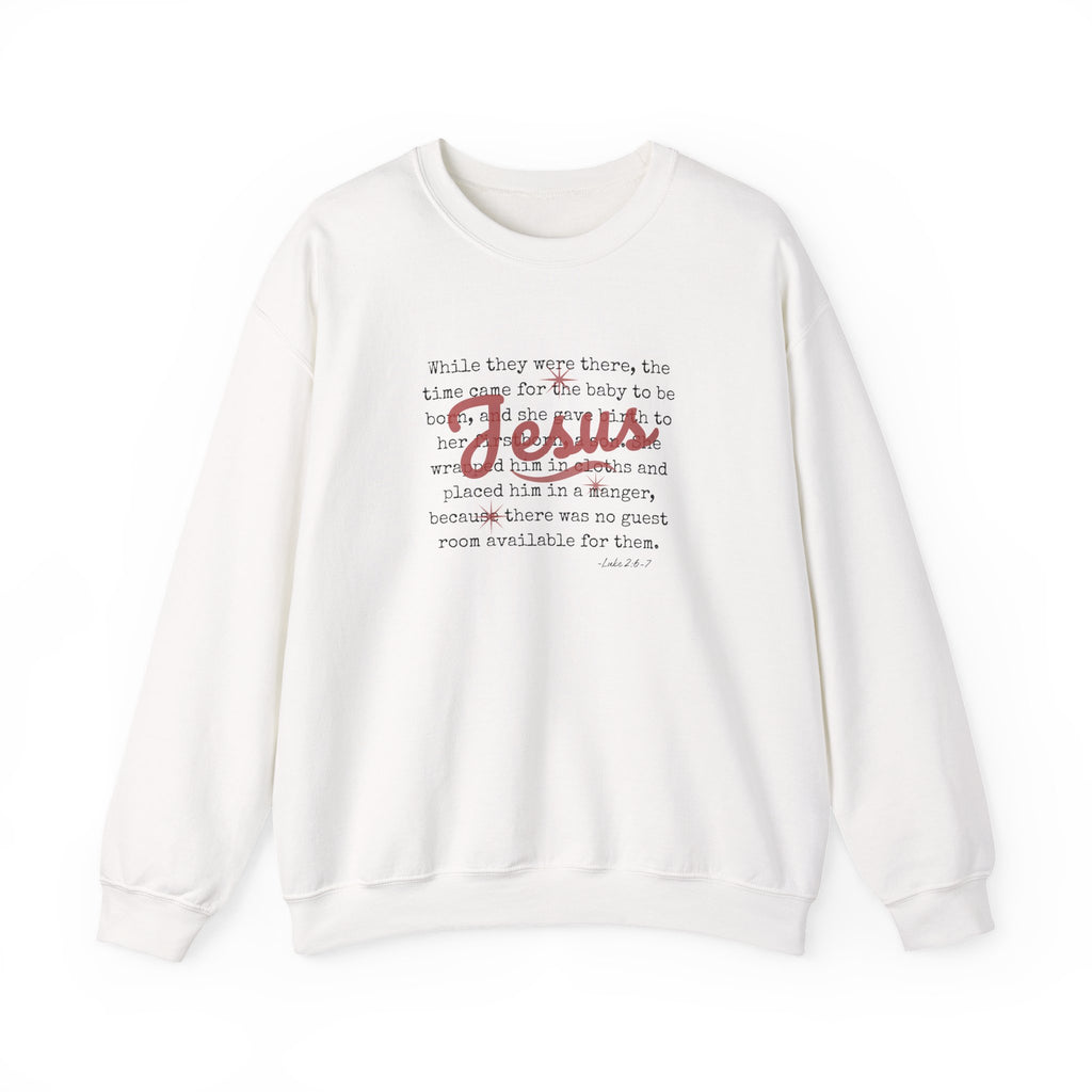 Jesus Bible Quote – Minimal Christmas Crewneck Sweatshirt